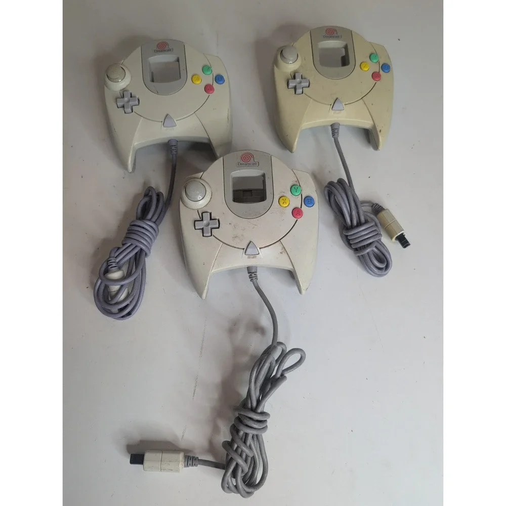Sega Dreamcast Official White/Grey Controller HKT-7700 Lot Of 3 OEM